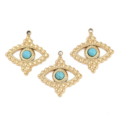 Synthetic Turquoise Eye Pendants STAS-I325-138G-1