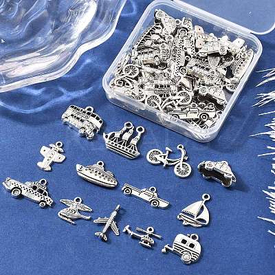 52Pcs 13 Style Tibetan Style Alloy Pendants TIBEP-FP0001-10-1