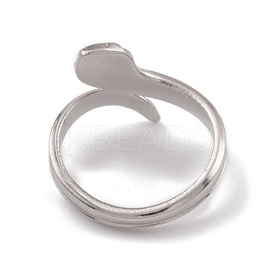 Non-Tarnish 304 Stainless Steel Snake Open Cuff Rings for Women RJEW-G285-59P-1