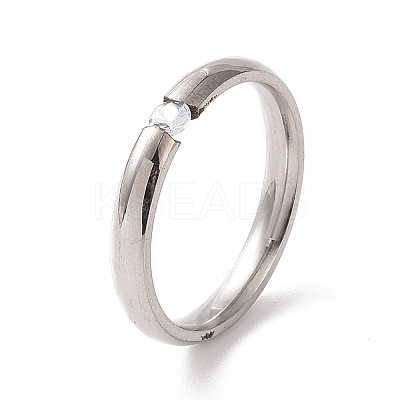 Crystal Rhinestone Simple Solitaire Ring RJEW-I089-49P-1
