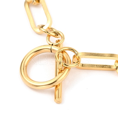 Unisex PVD Vacuum Plating 304 Stainless Steel Paperclip Chain Bracelets BJEW-H541-03A-G-1