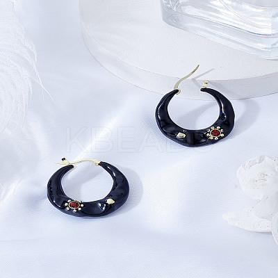 1Pair Alloy Rhinestone Hoop Earrings EJEW-LP0012-05A-1
