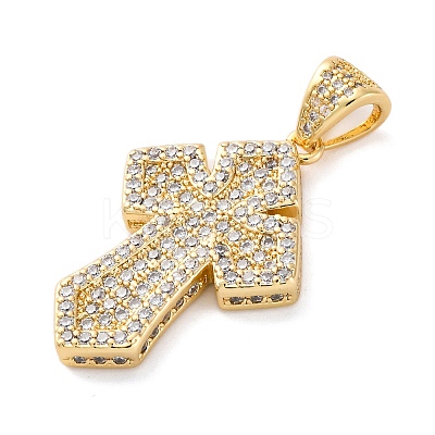 Brass Micro Pave Cubic Zirconia Pendants KK-S510-48G-02-1
