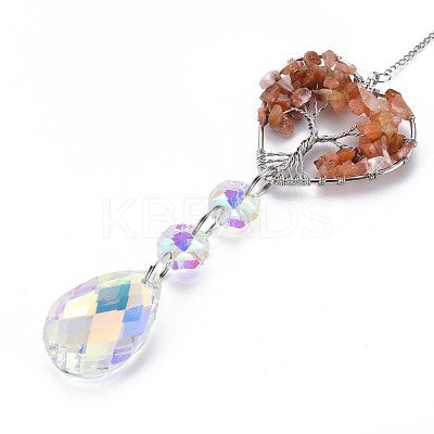 Natural Red Agate Big Pendants G-N333-008I-1