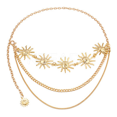 Alloy Sun Link 3 Layer Waist Chains for Women WGF4895-01-1