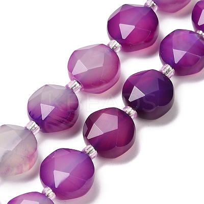 Natural Banded Agate Beads Strands G-C116-A180-01A-1