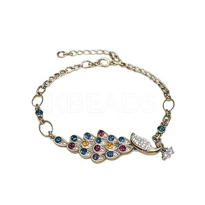 Elegant Alloy & Colorful Rhinestone Link Bracelets WG00069-01-1