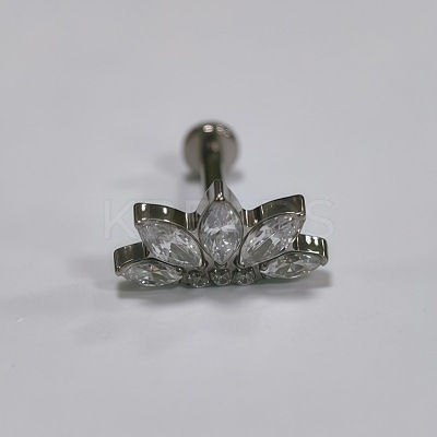 Flower Titanium Alloy Pave Cubic Zirconia Internally Threaded Labrets FS-WG35145-12-1