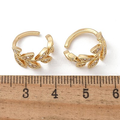 Brass Micro Pave Clear Cubic Zirconia Cuff Earrings EJEW-I249-11G-1