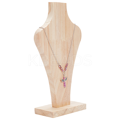 Bust Wooden Necklace Display Stands NDIS-WH0009-17-1