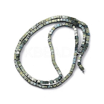 Electroplated Natural Lava Rock Beads Strands G-A256-B01-01B-1