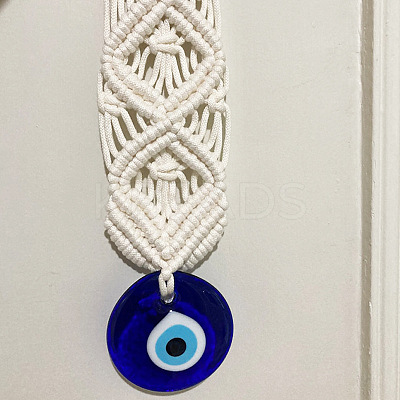Cotton Cord Macrame Woven Wall Hanging EVIL-PW0002-19-1