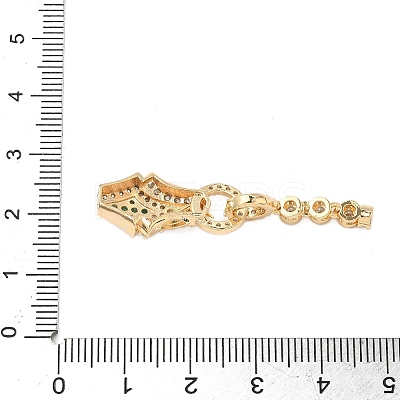 Brass Micro Pave Cubic Zirconia Fold Over Clasps KK-S531-34G-1