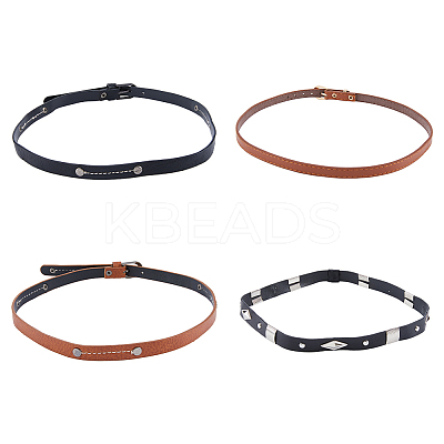4Pcs 4 Style Imitation Leather Southwestern Cowboy Hat Band FIND-FH0006-53-1