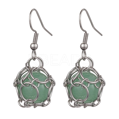 Natural Mixed Gemstone Dangle Earrings EJEW-JE05659-02-1