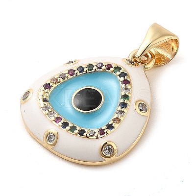 Real 18K Gold Plated Brass Clear Cubic Zirconia Pendants KK-A198-10G-01-1