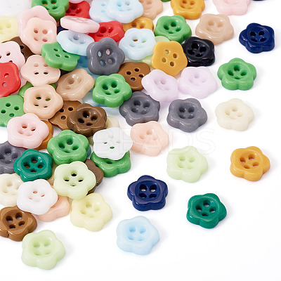 80Pcs 4-Hole Porcelain Buttons PORC-PJ0001-03-1