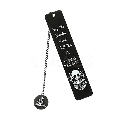 Skeleton Stainless Steel Rectangle Bookmark for Booklovers Reader PW-WGA1359-01-1