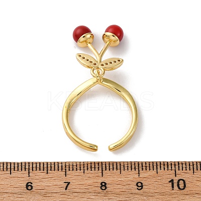 Brass Micro Pave Cubic Zirconia Open Cuff Rings for Women RJEW-U057-18G-01-1