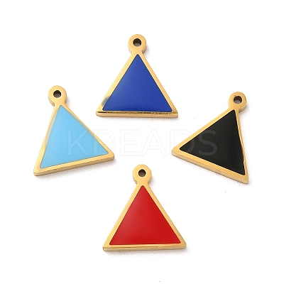 304 Stainless Steel Enamel Charms STAS-A078-08G-1