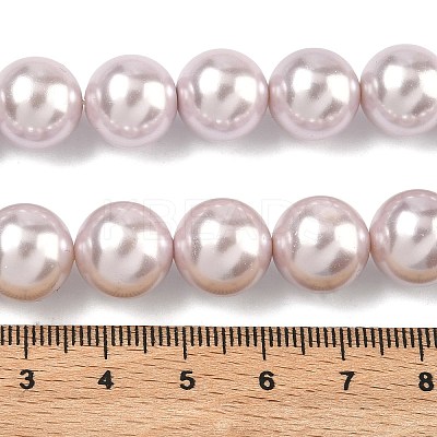 Electroplated Shell Pearl Beads Strands BSHE-G041-12mm-06-1