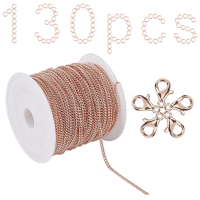 DIY Curb Chain Jewelry Making Kits DIY-SC0014-52RG-1