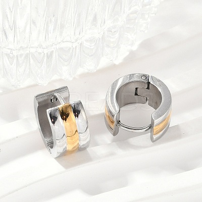 304 Stainless Steel Polishing Effect Hoop Earrings EJEW-M001-36GP-A-1