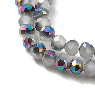 Electroplate Glass Faceted Rondelle Beads Strands EGLA-D020-4x3mm-M3-1