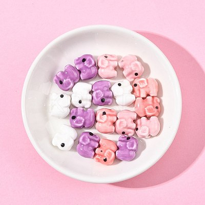 18Pcs 4 Colors Handmade Porcelain Beads PORC-FS0001-43-1