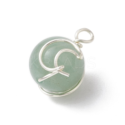 Copper Wired Gemstone Pendants PALLOY-JF02921-1
