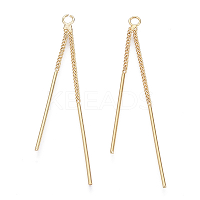 Brass Chain Tassel Big Pendants KK-N231-67-NF-1