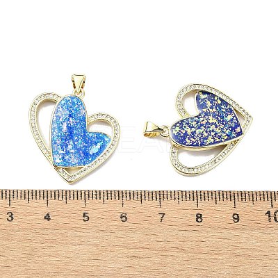 Brass Micro Pave Clear Cubic Zirconia Pendants KK-A221-24G-1
