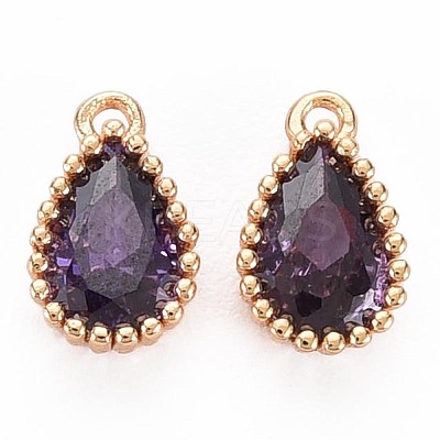 Brass Inlaid Cubic Zirconia Charms KK-S356-771C-1