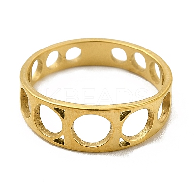 Ion Plating(IP) 201 Stainless Steel Finger Rings RJEW-G278-04G-1