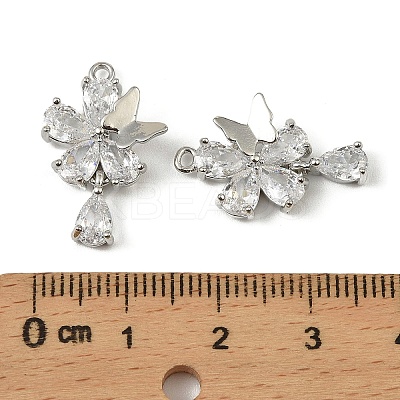 Brass Micro Pave Cubic Zirconia Pendants KK-C107-01P-1