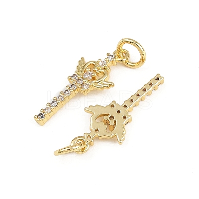 Brass Micro Pave Clear Cubic Zirconia Pendants KK-A269-34G-1