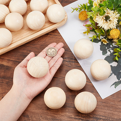 20Pcs Natural Wooden Round Ball WOOD-PH0002-93-1
