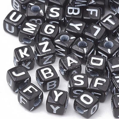 Opaque Horizontal Hole Acrylic Beads X-SACR-N002-01-1