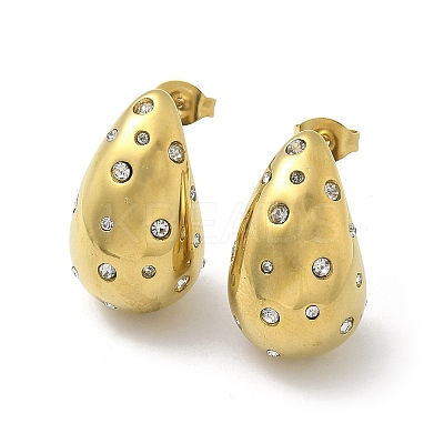 304 Stainless Steel Teardrop Stud Earrings EJEW-B108-05G-A-1