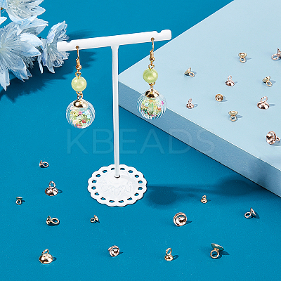 48Pcs 8 Style 201 & 304 Stainless Steel Bead Cap Pendant Bails STAS-UN0030-27-1