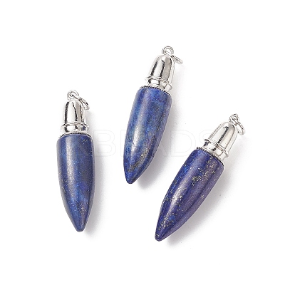 Natural & Synthetic Mixed Gemstone Big Pointed Pendants G-C051-08P-1