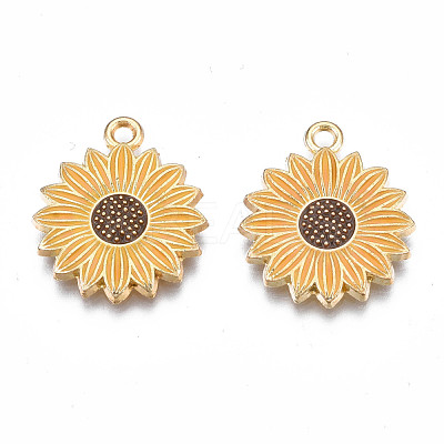 Rack Plating Alloy Enamel Pendants X-ENAM-N055-055B-1