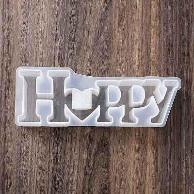 Word HAPPY DIY Candle Holder Silicone Molds SIL-F008-02A-1