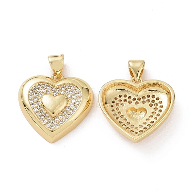 Brass Cubic Zirconia Pendants KK-G453-02G-02-1