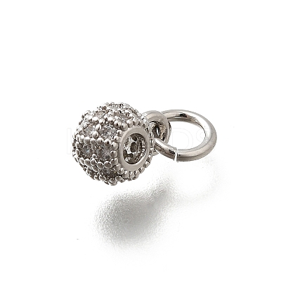 Brass Micro Pave Cubic Zirconia Charms KK-P295-40P-1