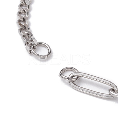 Tarnish Resistant 304 Stainless Steel Curb & Paperclip Chains Bracelet Making BJEW-JB10030-02-1