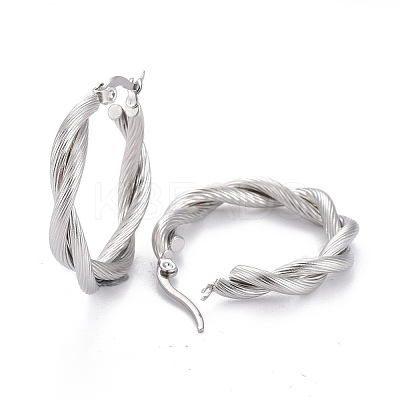 304 Stainless Steel Hoop Earring EJEW-F257-18-1