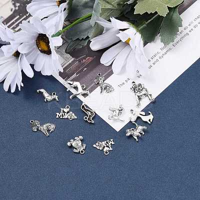 Tibetan Style Alloy Puppy Pendants TIBEP-MSMC021-17AS-1