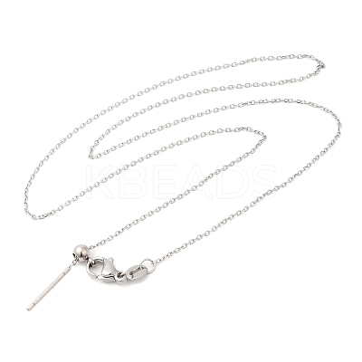 Non-Tarnish 304 Stainless Steel Cable Chain Necklace for Women NJEW-G104-04P-1