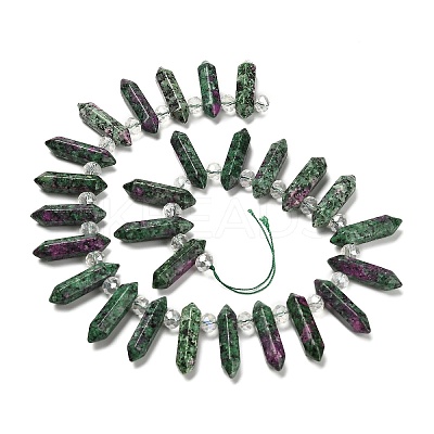 Natural Ruby in Zoisite Double Terminated Point Beads Strands G-H069-A08-01-1